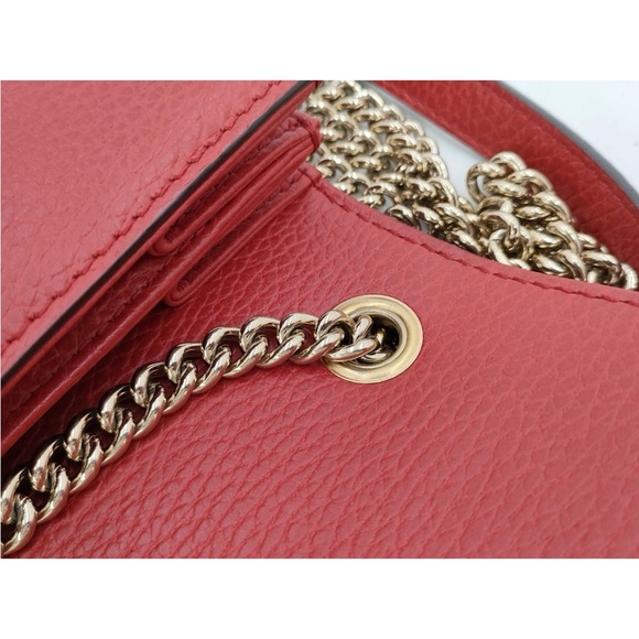 Gucci GG Interlocking G Red Leather Crossbody Shoulder Bag - Picture 4 of 10